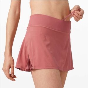 Lululemon Play off pleats skirt cherry tint pink size 6